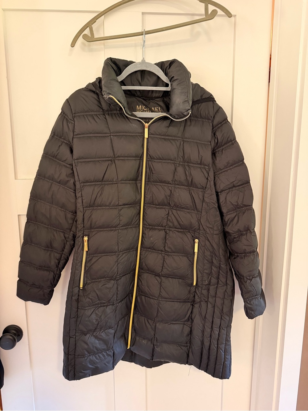 Michael Kors Black Packable Down Long Puffer Jacket